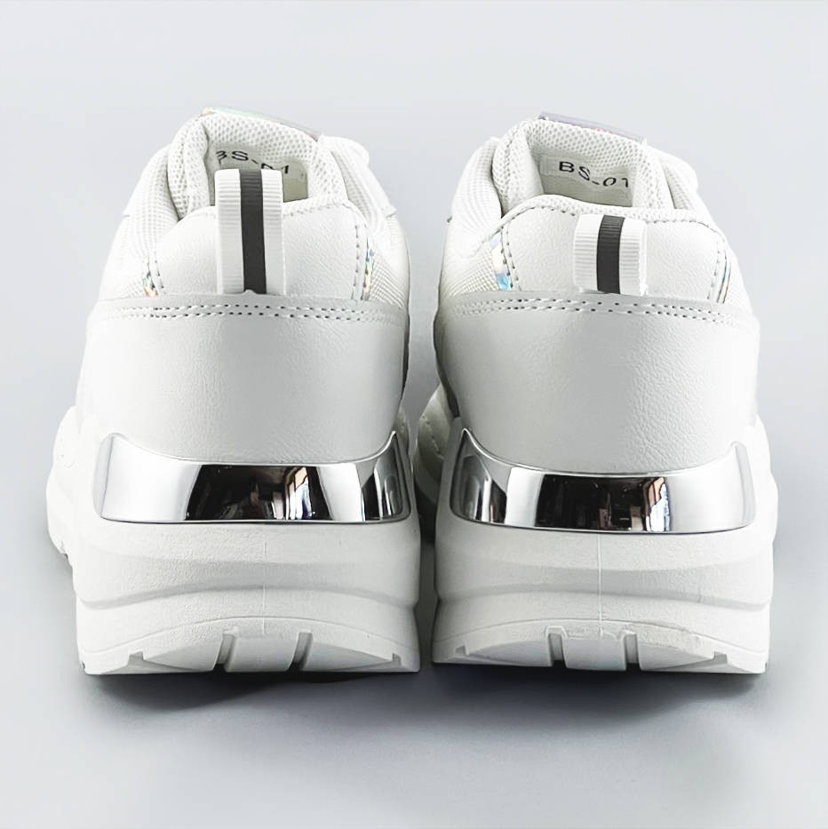 Bílé dámské sneakersy (BS-01) Bílá XL (42)