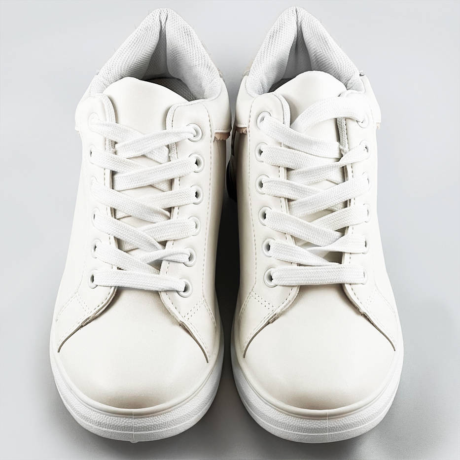 Bílo-béžové sportovní boty se skrytým klínem (666-16) Bílá jedna velikost