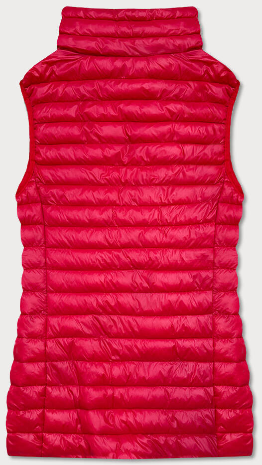 Tmavě červená krátká dámská prošívaná vesta (5M702-277) Červená L (40)