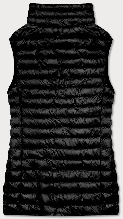 Krátká černá dámská prošívaná vesta (5M702-392) Barva: odcienie czerni, Velikost: XL (42)