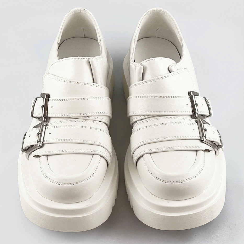 Mokasíny vo farbe ecru s vyššou podrážkou (S860) odstíny bílé XL (42)