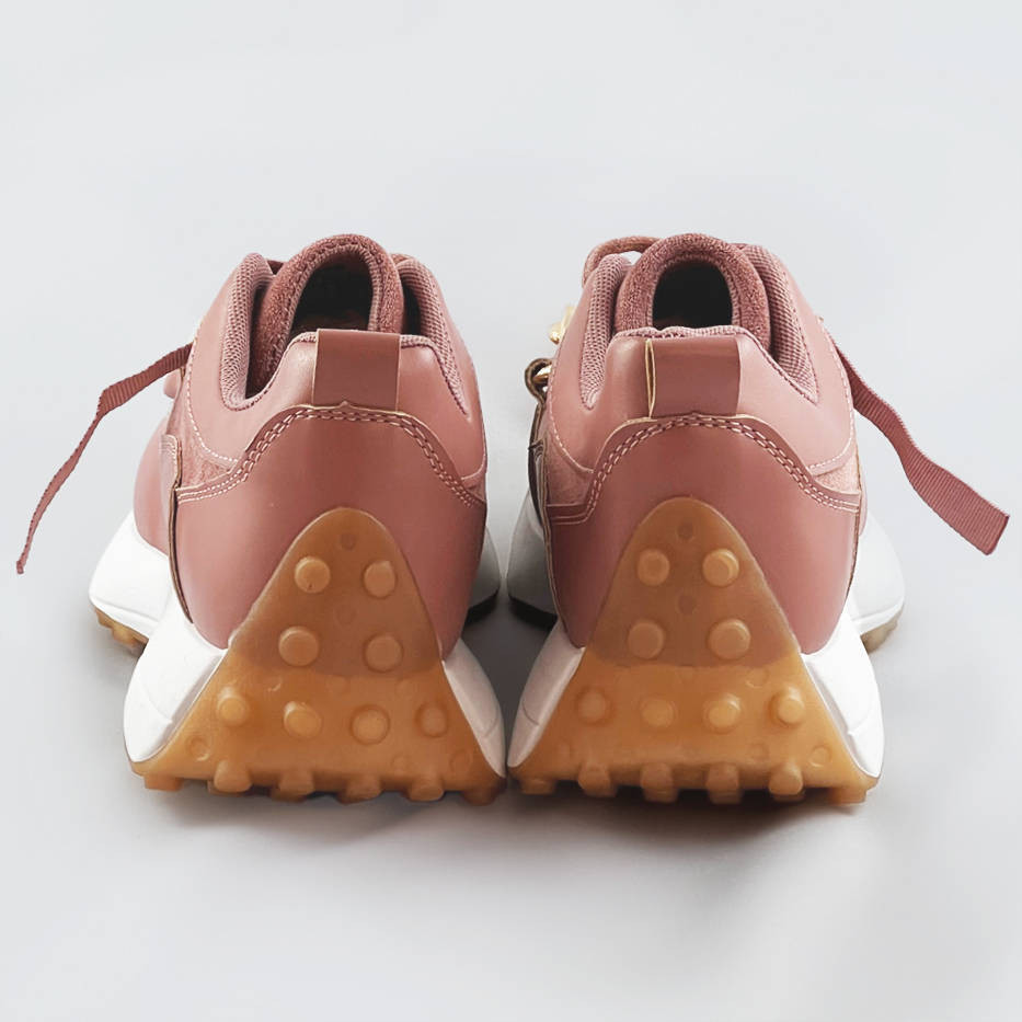 Růžové sportovní boty s řetízkem (N-206) Růžová XL (42)
