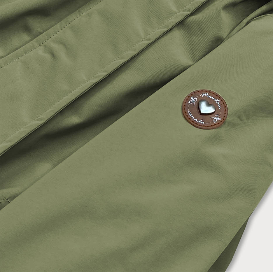 Dámská bunda v khaki barvě s kapucí (CAN-563) khaki XXL (44)