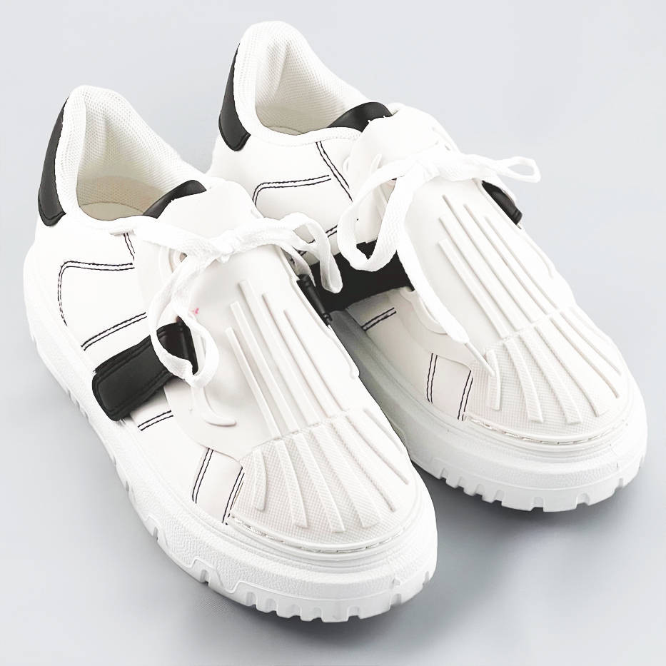 Bílo-černé dámské sportovní boty se zakrytým šněrováním (RA2049) Bílá XL (42)