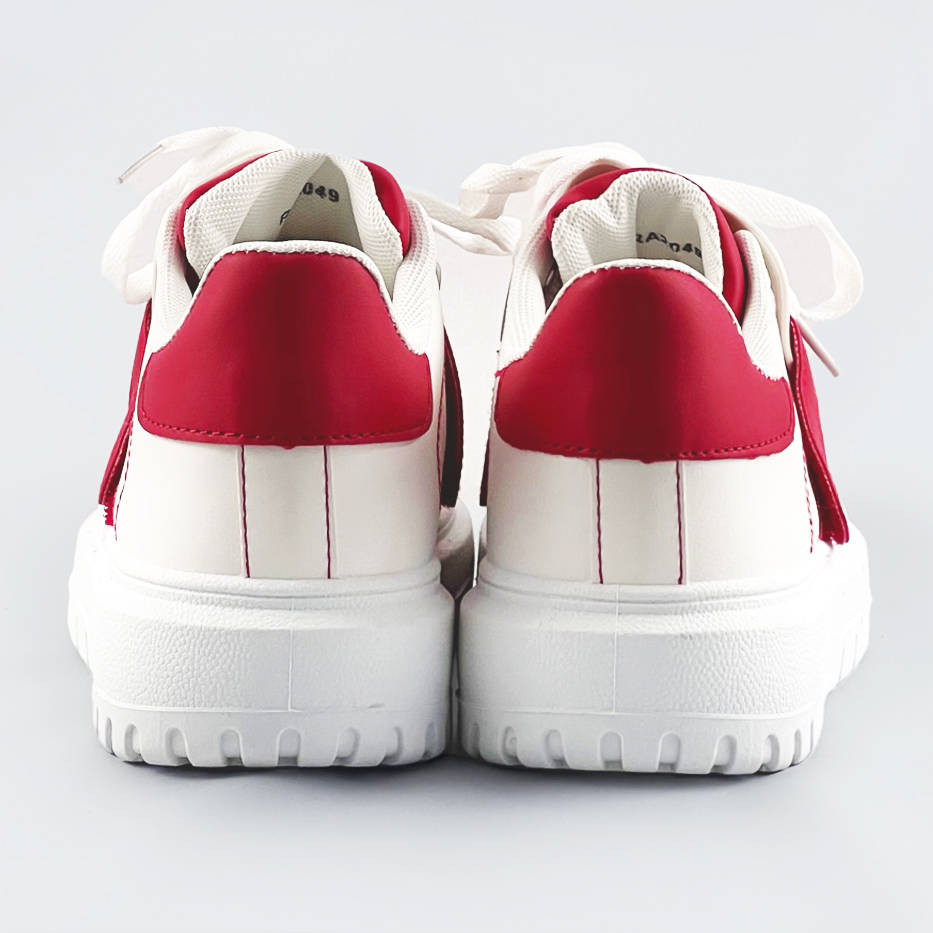 Bílo-červené dámské sportovní boty se zakrytým šněrováním (RA2049) Bílá XL (42)