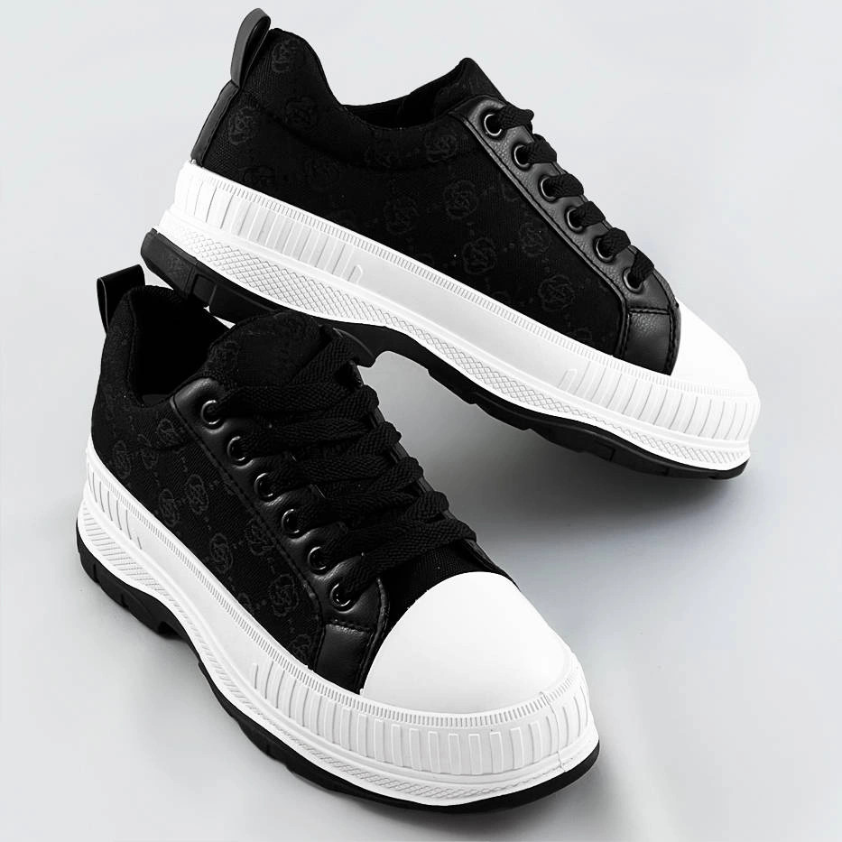 Čierne tenisky trampky s vyššou podrážkou (S067) odstíny černé XL (42)