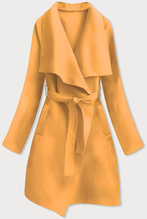 Žlutý dámský minimalistický kabát (747ART) žlutá jedna velikost