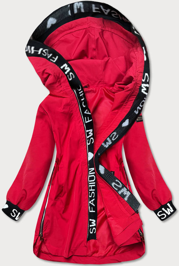 Jednoduchá červená dámská bunda (B8018-4) Červená XL (42)