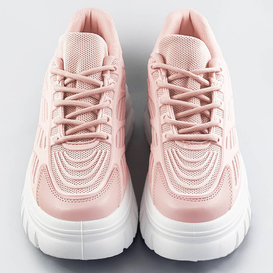Růžové sportovní dámské boty na platformě (S222) Růžová XL (42)