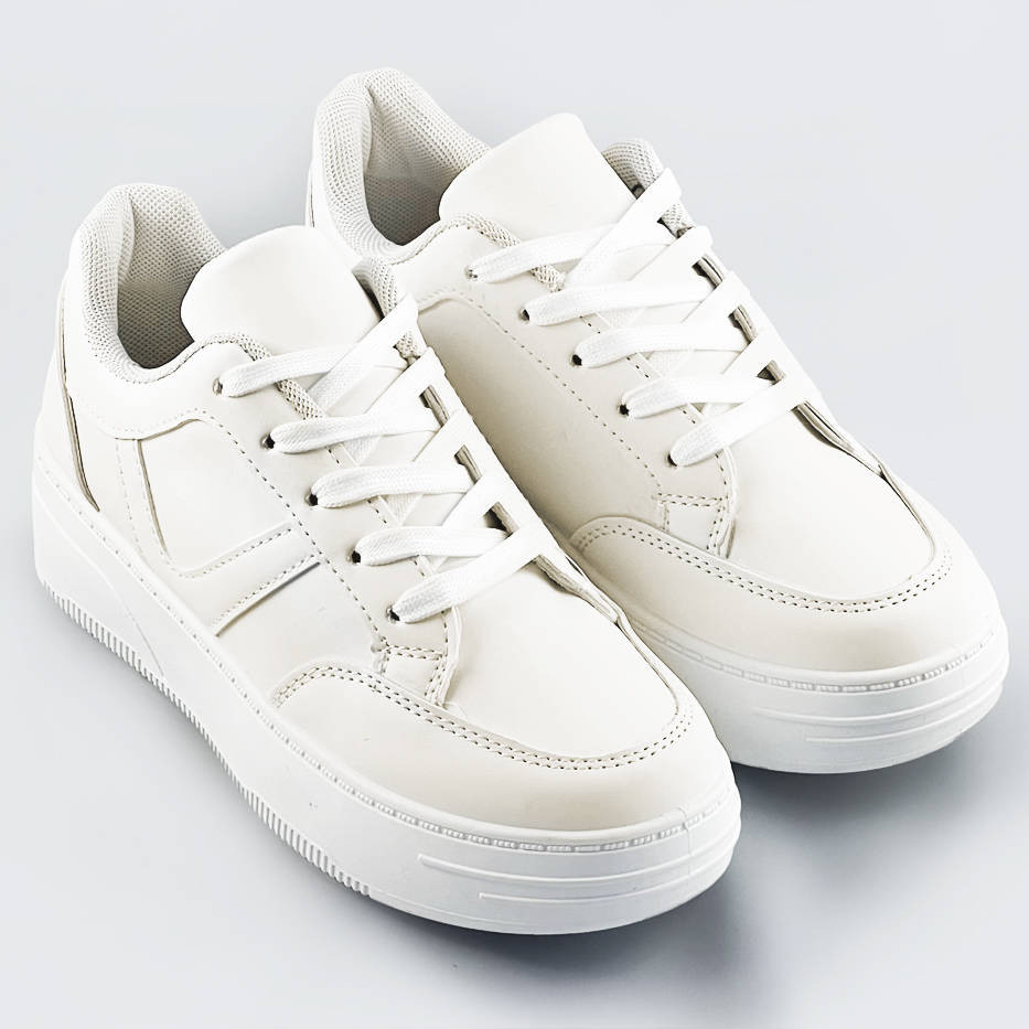 Bílé dámské sportovní šněrovací boty (S070) Bílá XL (42)