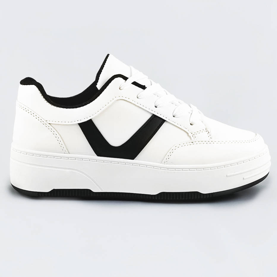 Bielo-čierne dámske športové šnurovacie topánky (S070) biela XL (42)