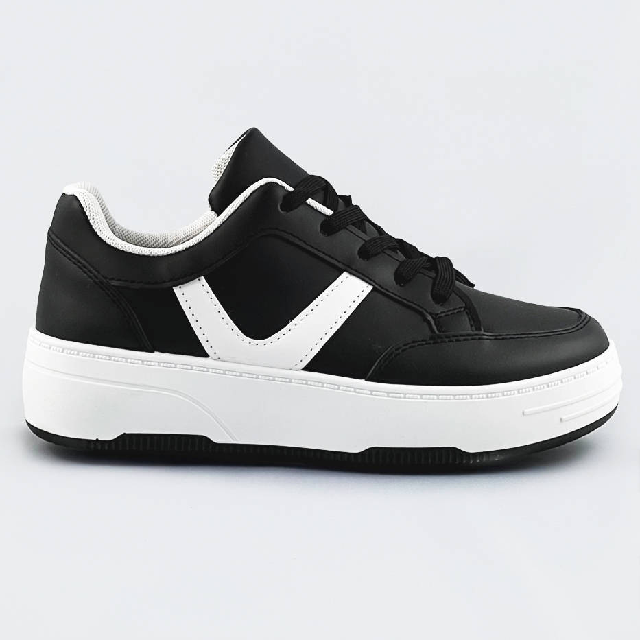 Černo-bílé dámské sportovní šněrovací boty (S070) černá XL (42)