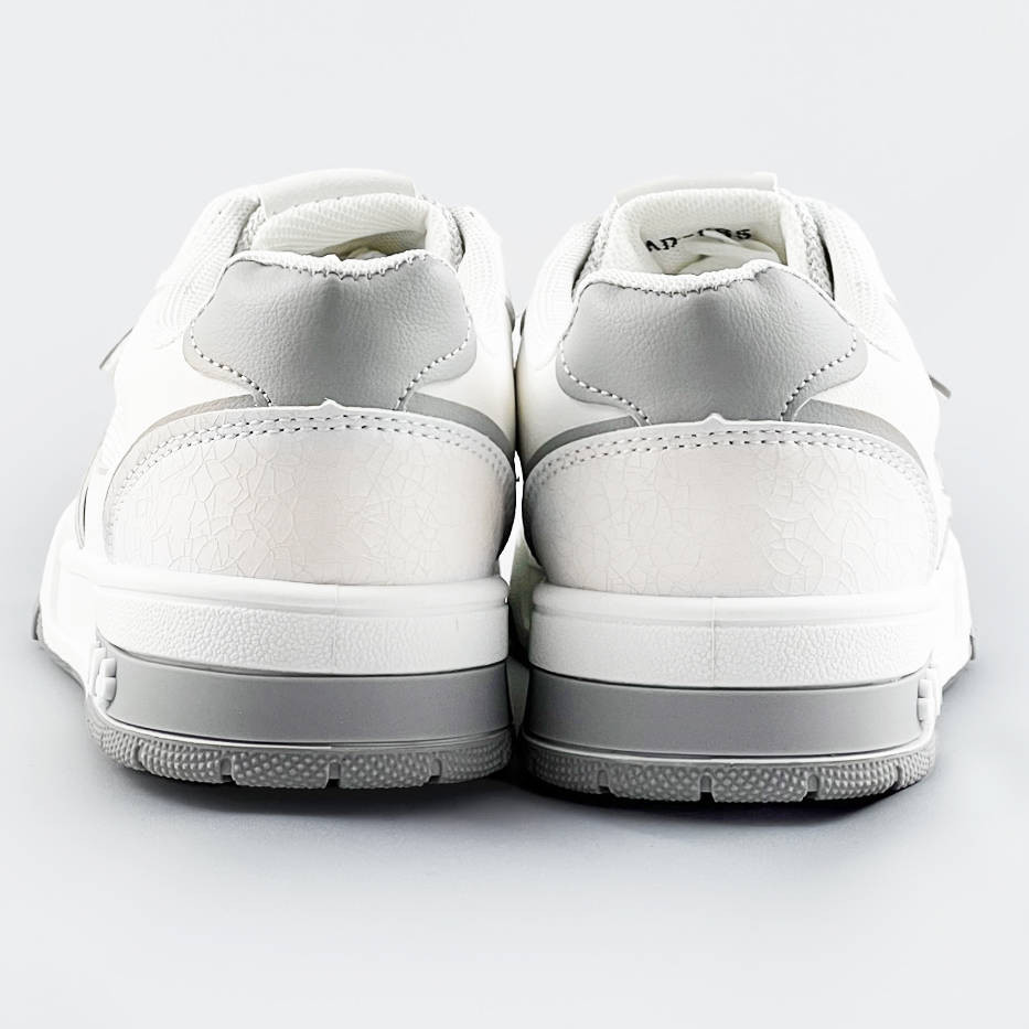 Levně Bílo-šedé dámské dvoubarevné tenisky "adidasky" (AD-585) Bílá XL (42)