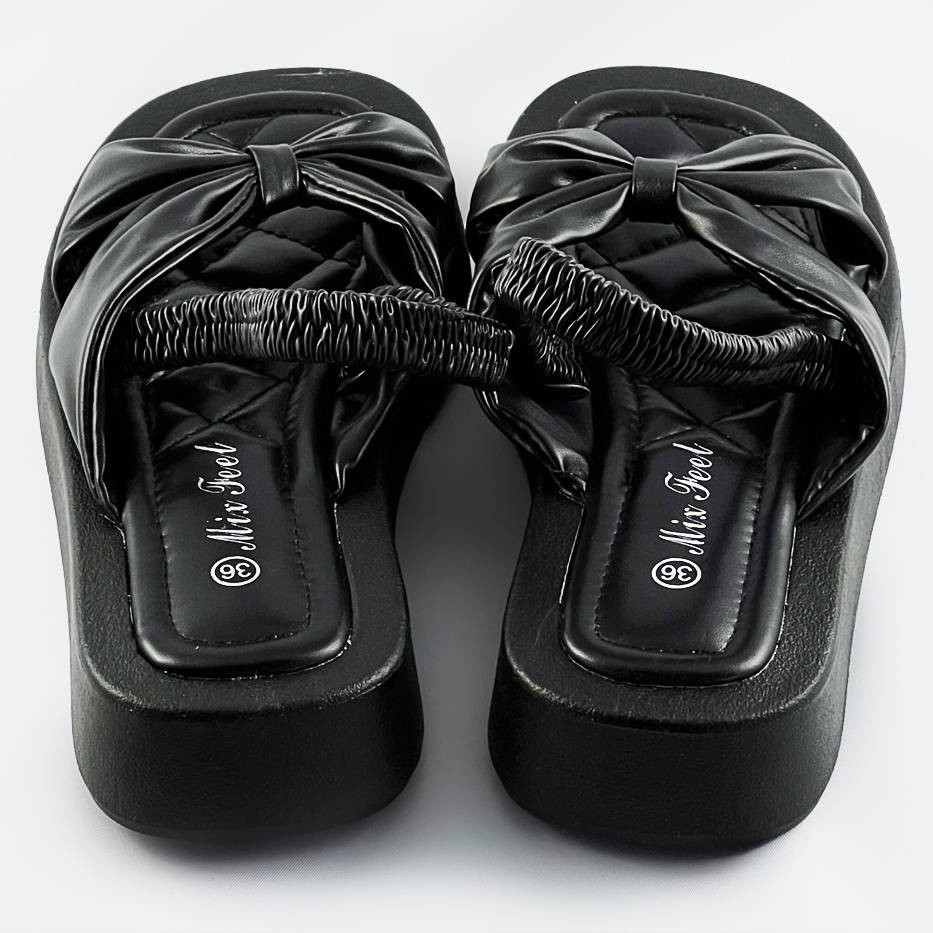 Černé sandály na platformě (CM-58) Barva: odcienie czerni, Velikost: XL (42)