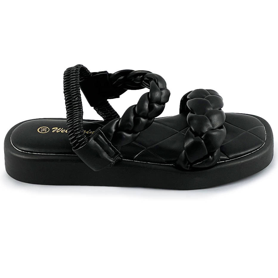 Černé sandály se zapletenými pásky (AF-250) černá XL (42)