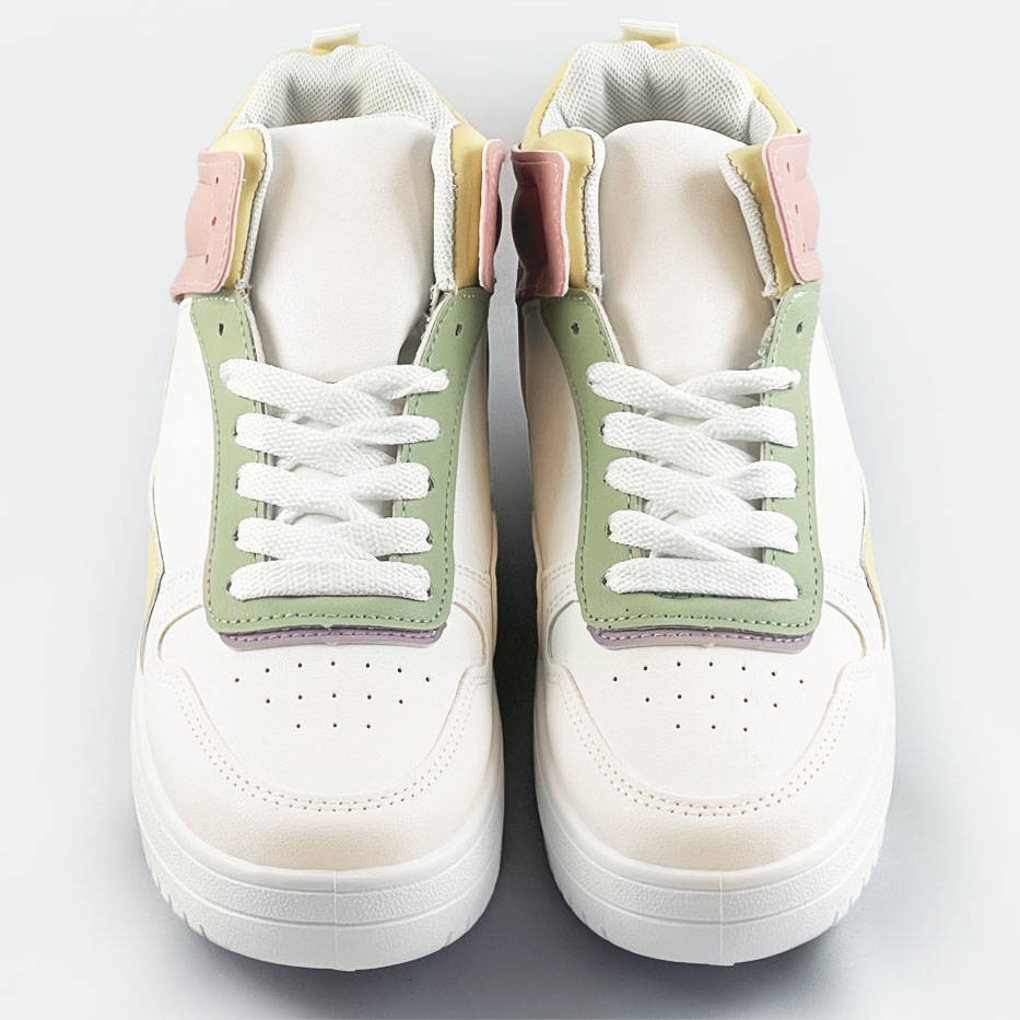 Bílo-pastelové kotníkové dámské tenisky sneakers (WH2122) zielony XL (42)