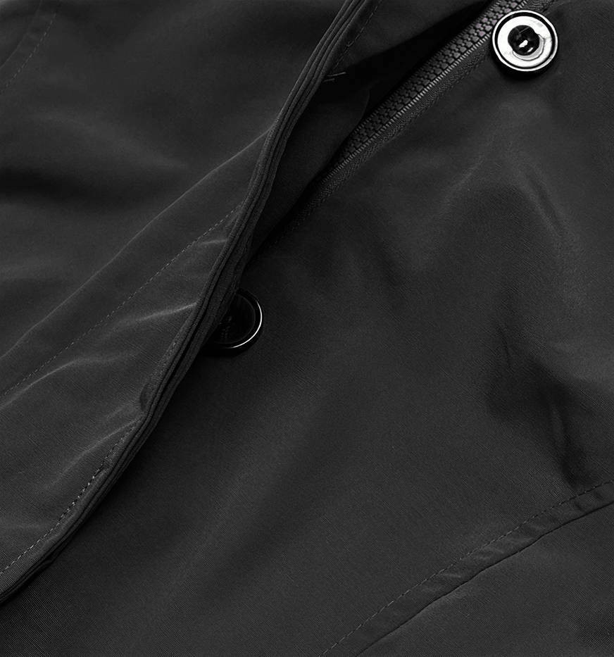 Černá dámská zimní bunda s odepínací kožešinovou podšívkou (M-21005) odcienie czerni M (38)
