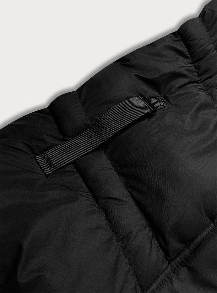 Černá dámská zimní bunda s kapucí (5M738-392) odcienie czerni XL (42)