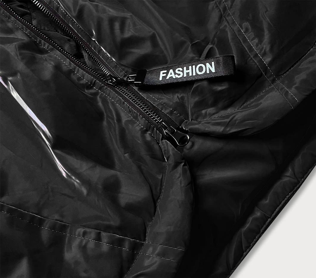 Černá dámská bunda s kapucí (B8105-1) černá XXL (44)