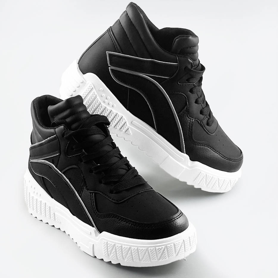 Vyšší černé dámské sportovní boty (SG-139) odcienie czerni L (40)
