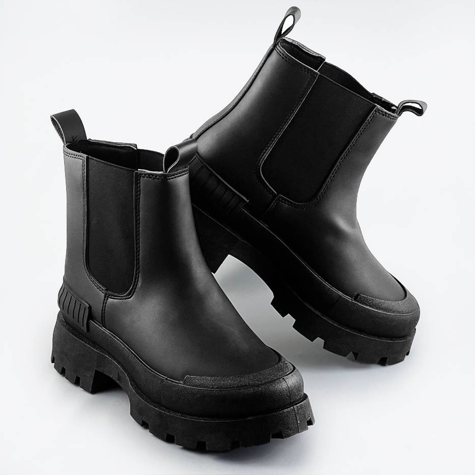 Levně Černé dámské boty (PP25) odcienie czerni L (40)