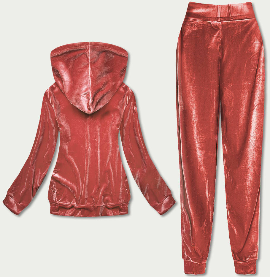 Velurový dres v barvě s aplikací Červená L (40) model 17606001 - Defox