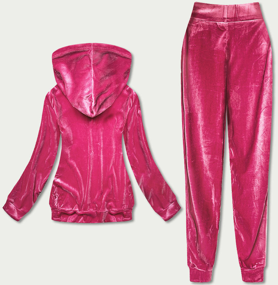 Růžový velurový dres s aplikací model 17606007 Růžová L (40) - Defox