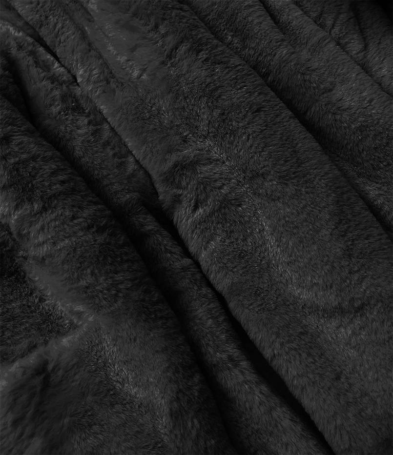 Teplá černá oboustranná dámská zimní bunda (W610) odcienie czerni L (40)