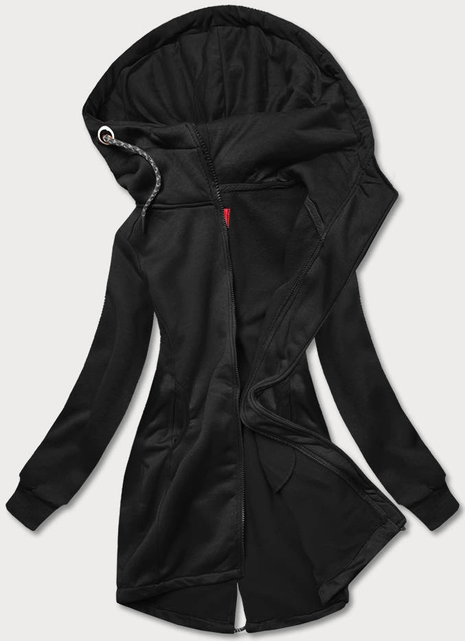 Čierna dámska mikina na zips s kapucňou (amg-825-1) odstíny černé XL (42)