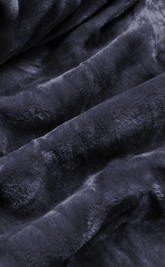 Tmavomodrá dámska zimná bunda s podšívkou z machovej kožušiny (b537-3) odstíny modré S (36)