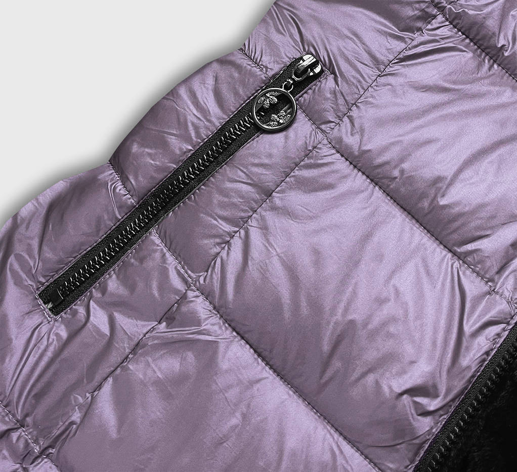 Fialová oboustranná dámská bunda-kožíšek (B8053-51) odcienie fioletu S (36)