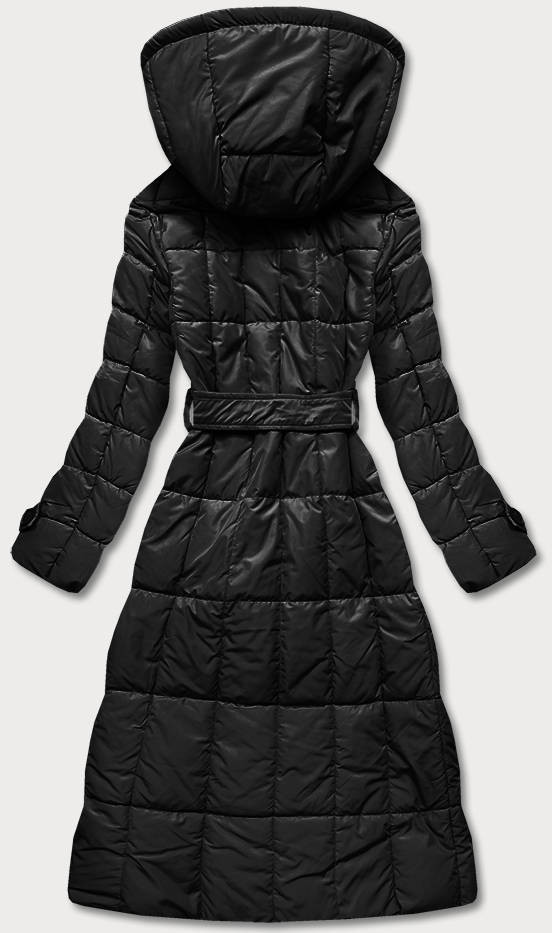 Klasický černý dámský prošívaný kabát (AG2-J83) odcienie czerni S (36)