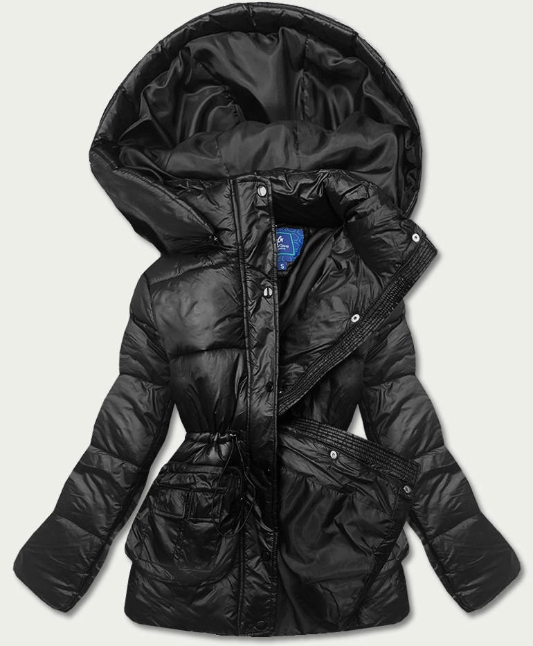 Čierna dámska páperová bunda (ag6-26) odstíny černé S (36)