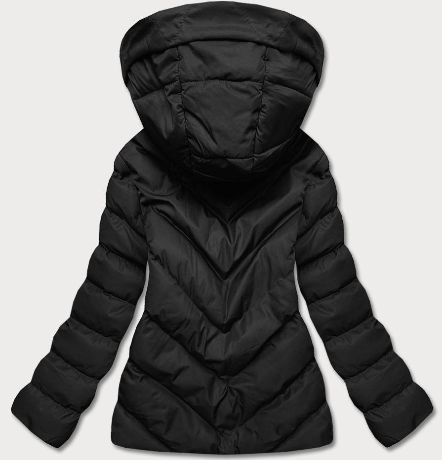 Krátká černá dámská zimní bunda (5M725-392) odcienie czerni L (40)