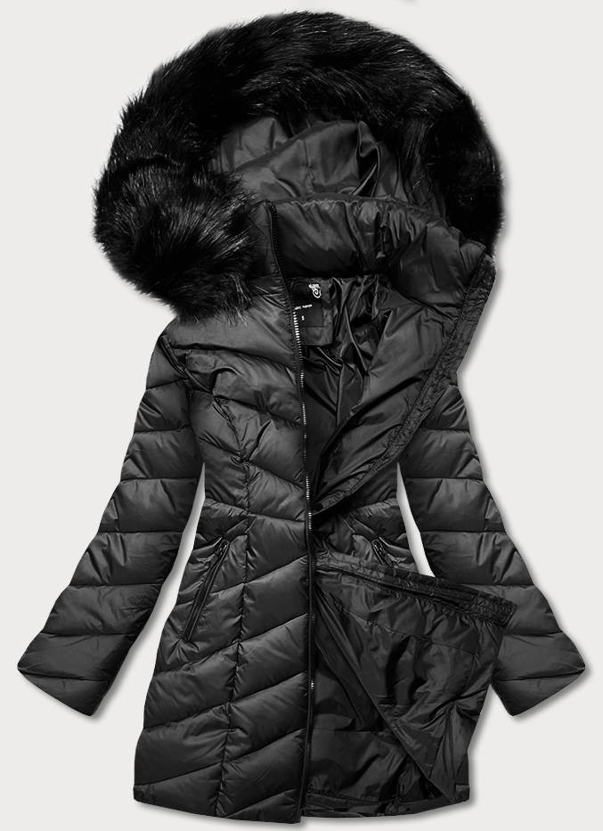 Černá dámská zimní bunda (M1621-1) odcienie czerni S (36)
