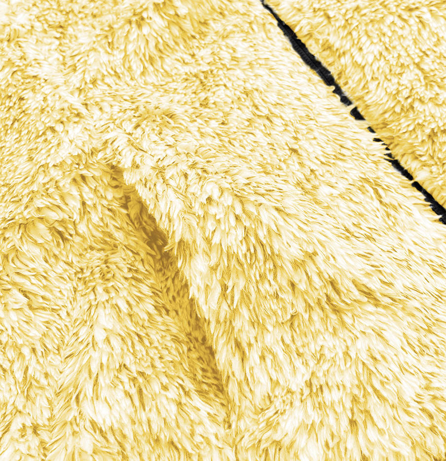 Žlutá melanžová plyšová dámská mikina (HH009-26) Barva: odcienie żółtego, Velikost: XL (42)