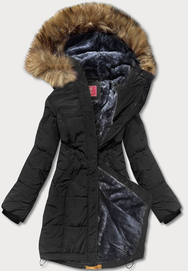 Černá dámská zimní bunda (M-21305) odcienie czerni XL (42)