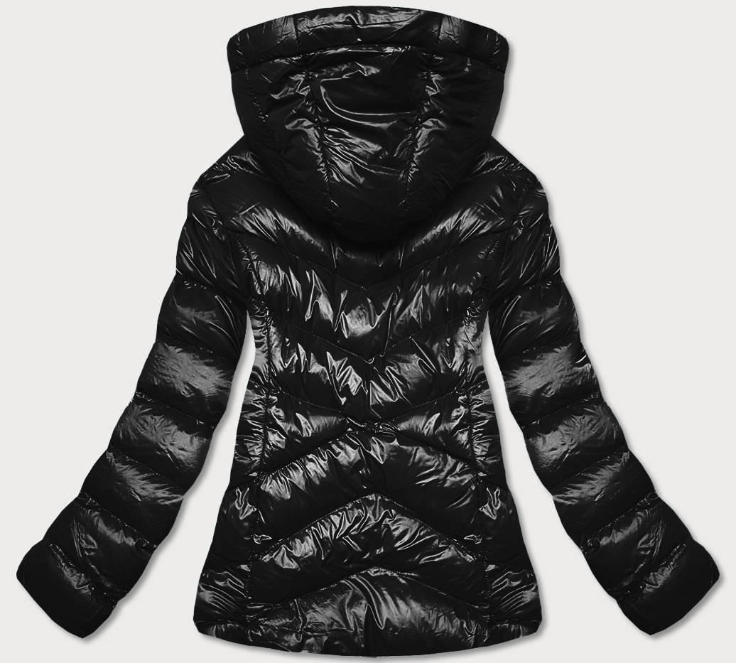 Krátká černá dámská zimní bunda (23066-392) odcienie czerni L (40)