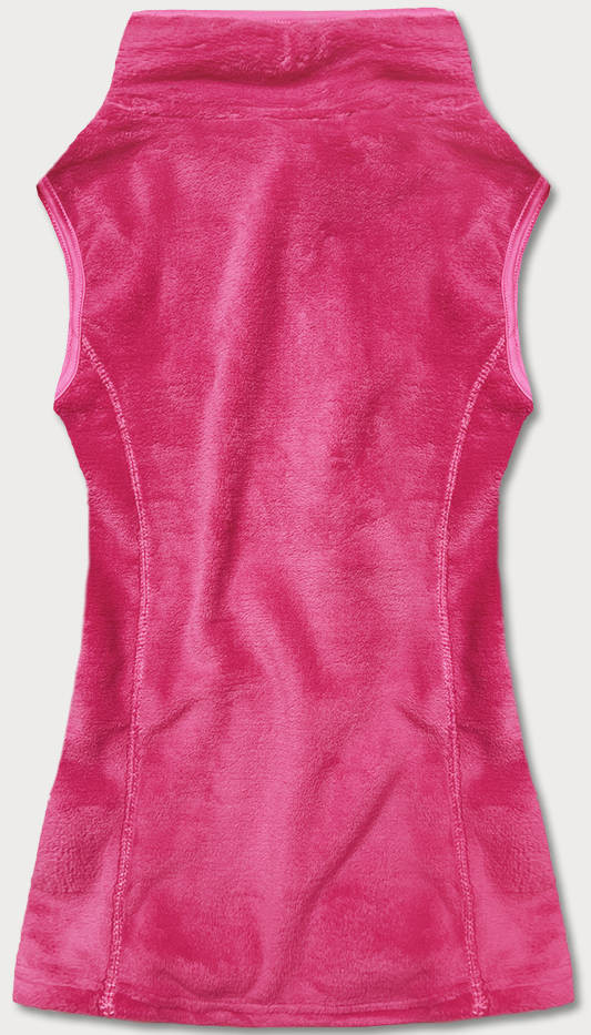 Růžová plyšová dámská vesta (HH003-51) Barva: odcienie różu, Velikost: M (38)