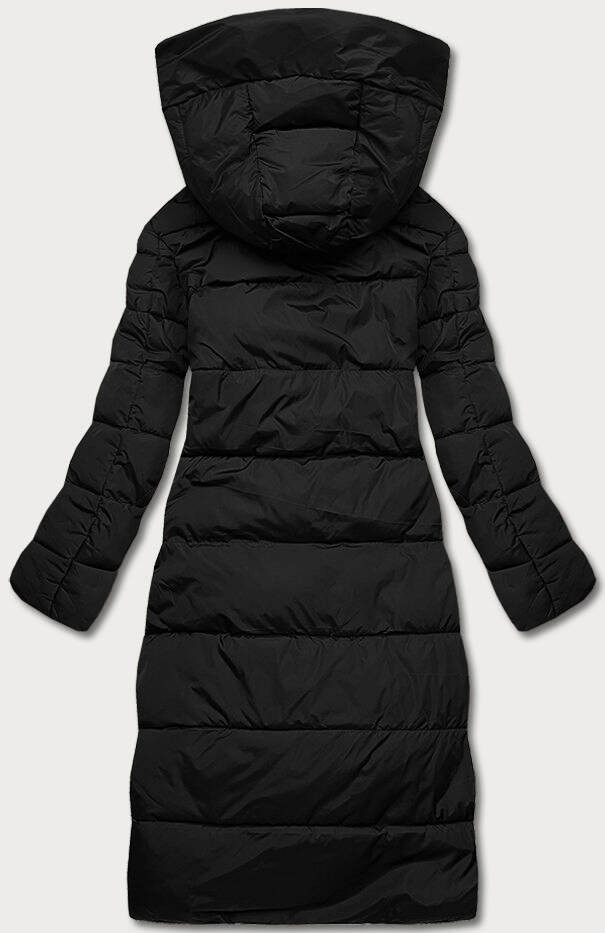 Dlouhá černá dámská zimní bunda (2M-033) odcienie czerni XXL (44)