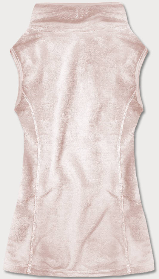 Světle růžová plyšová dámská vesta (HH003-25) Růžová S (36)