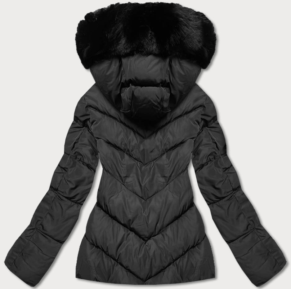 Krátká černá dámská zimní bunda (TY035-1) odcienie czerni XL (42)