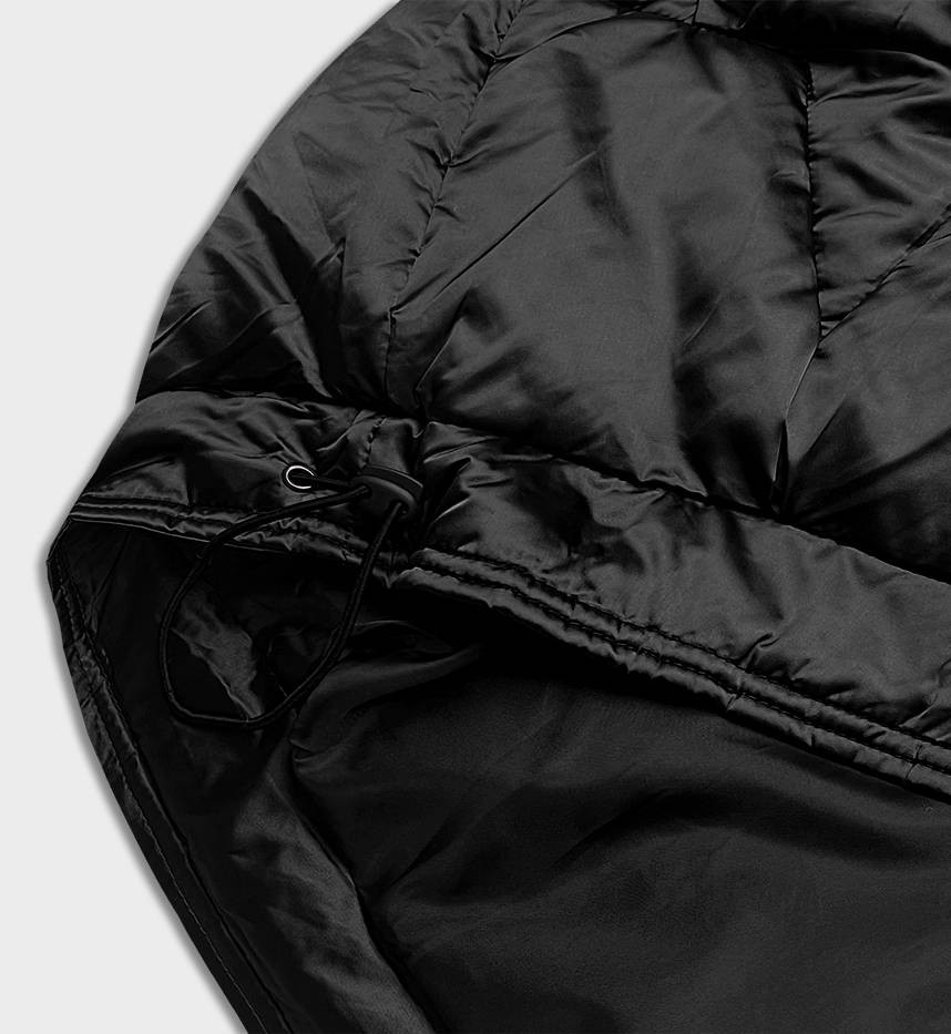 Krátká černá oversize bunda (H-1109-01) odcienie czerni L (40)