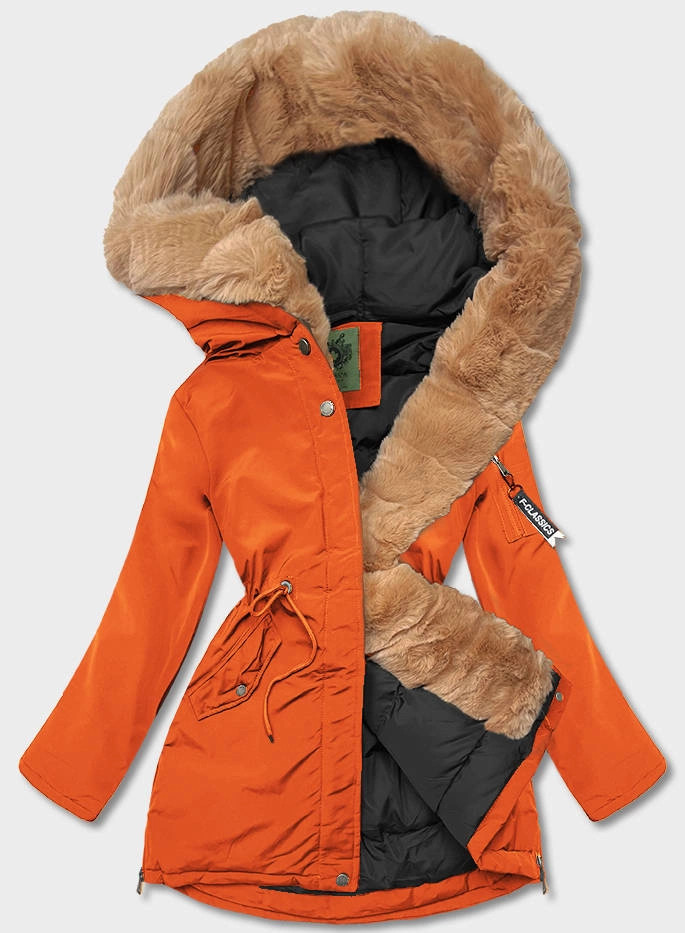 Oranžová dámska zimná bunda (CAN-588) odstíny oranžové XXL (44)