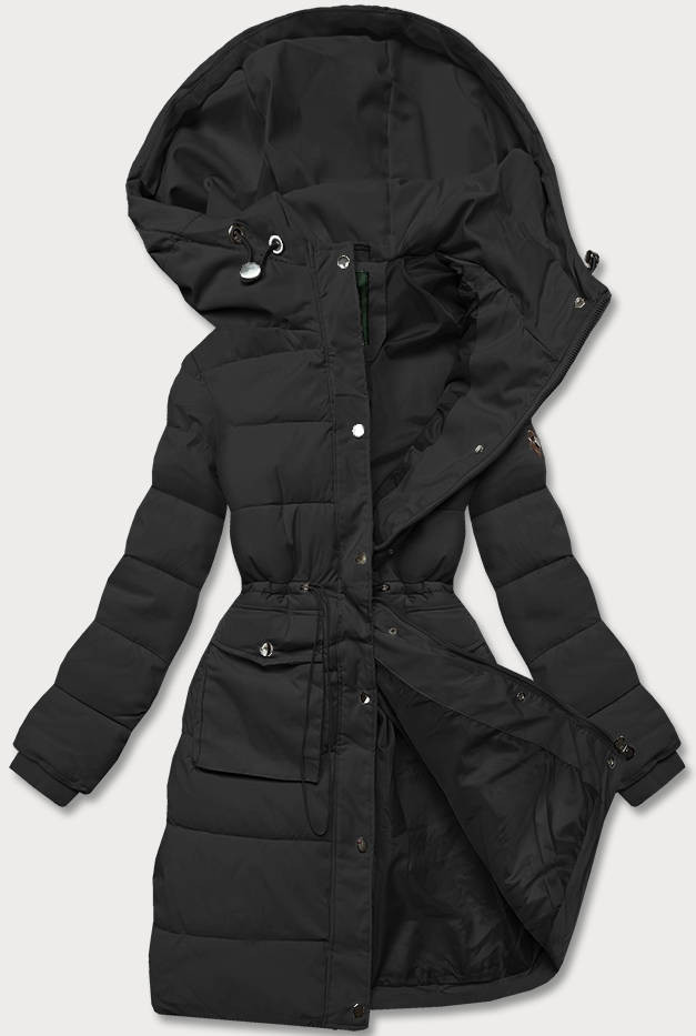 Černá dámská zimní péřová bunda (CAN-865) odcienie czerni L (40)