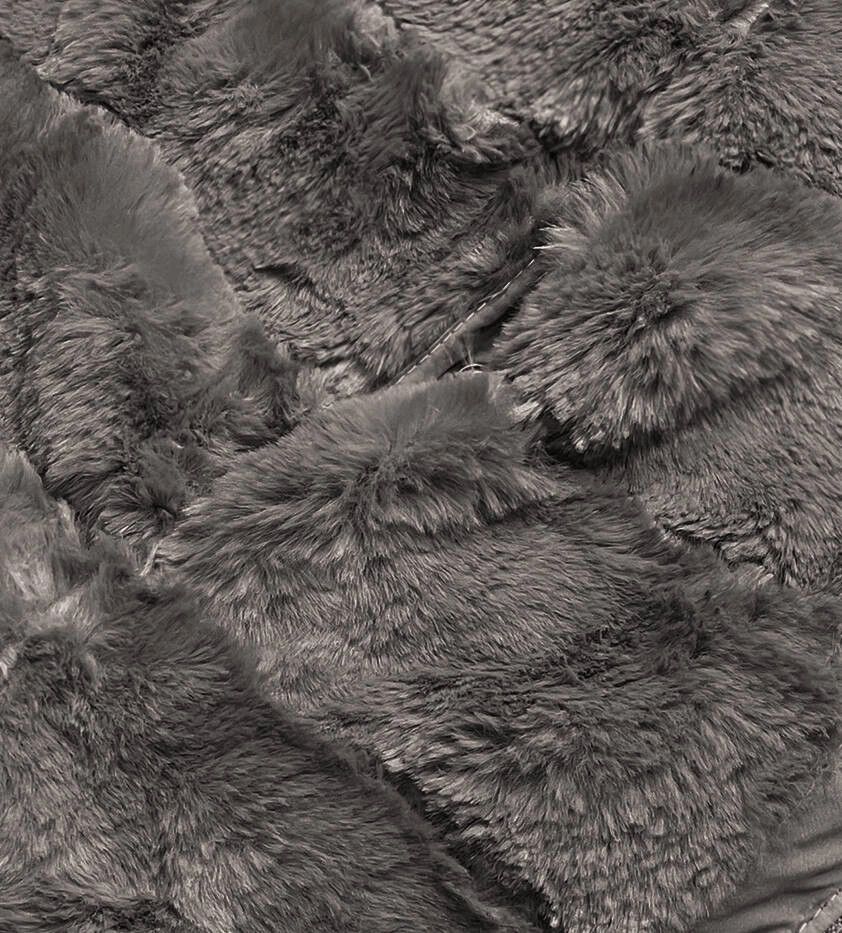 Krémovo-sivá krátka obojstranná dámska zimná bunda (2M-21507) odstíny bílé S (36)