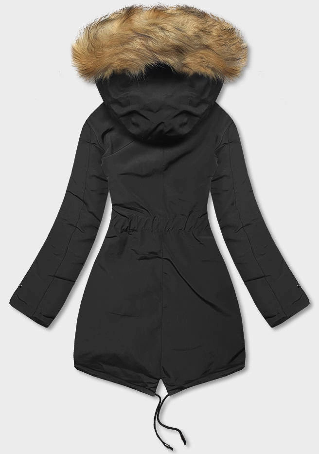 Čierno-karamelová obojstranná dámska zimná bunda (2M-21508) odstíny hnědé XXL (44)