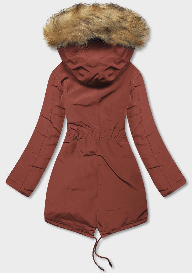 Cihlovo čierna obojstranná dámska zimná bunda (2M-21508) odstíny hnědé S (36)