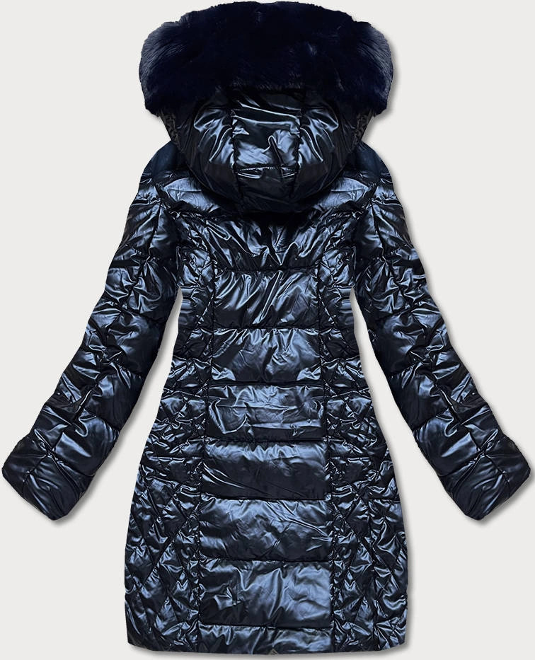 Dámska tmavomodrá zimná bunda (2M-028) odstíny modré M (38)