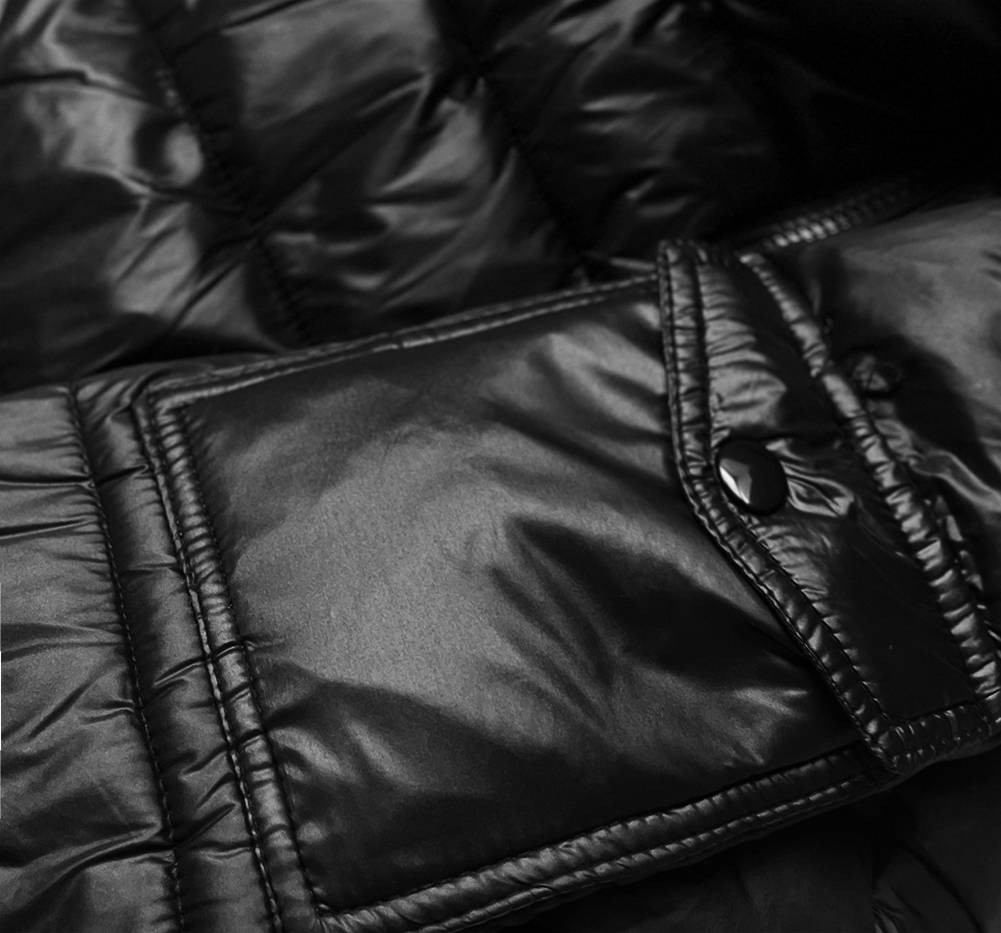 Krátká černá dámská zimní bunda (YP-20129-1) odcienie czerni L (40)